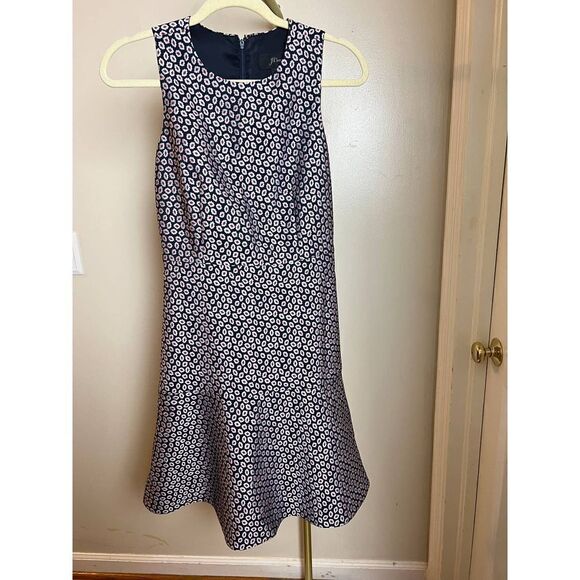 J. Crew Navy Sleeveless Dress Piper Foulard Sz. 2 - Picture 3 of 9